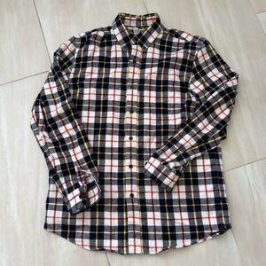 LL Bean Mens Flannel Shirt Size Large Scotch Plaid Traditional Fit 100% Cotton